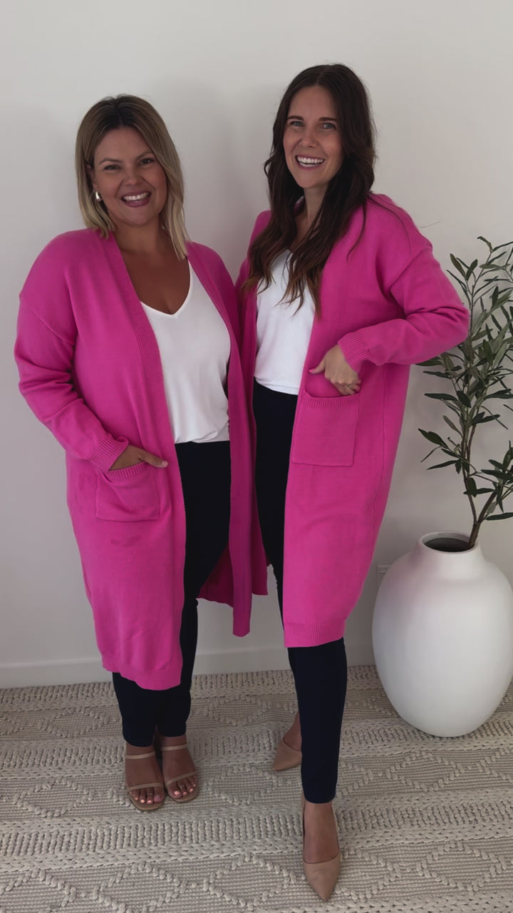 Tully Knit Cardigan in Pink