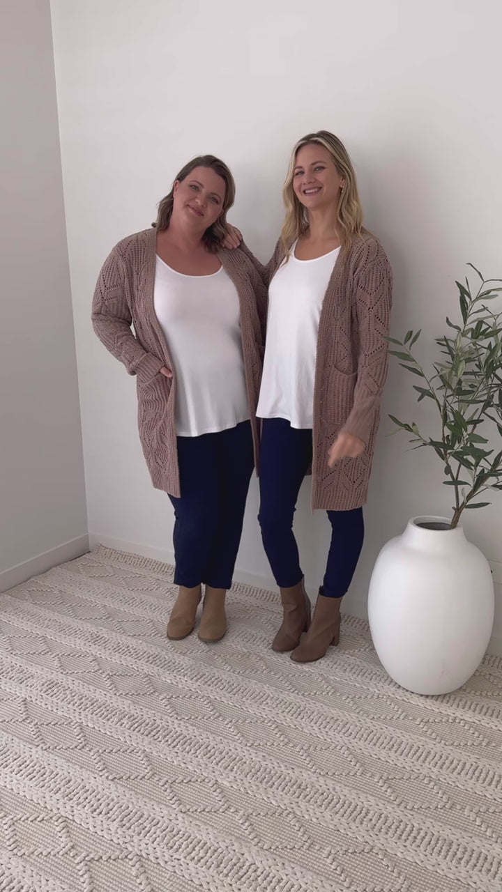 Theo Cardigan in Taupe