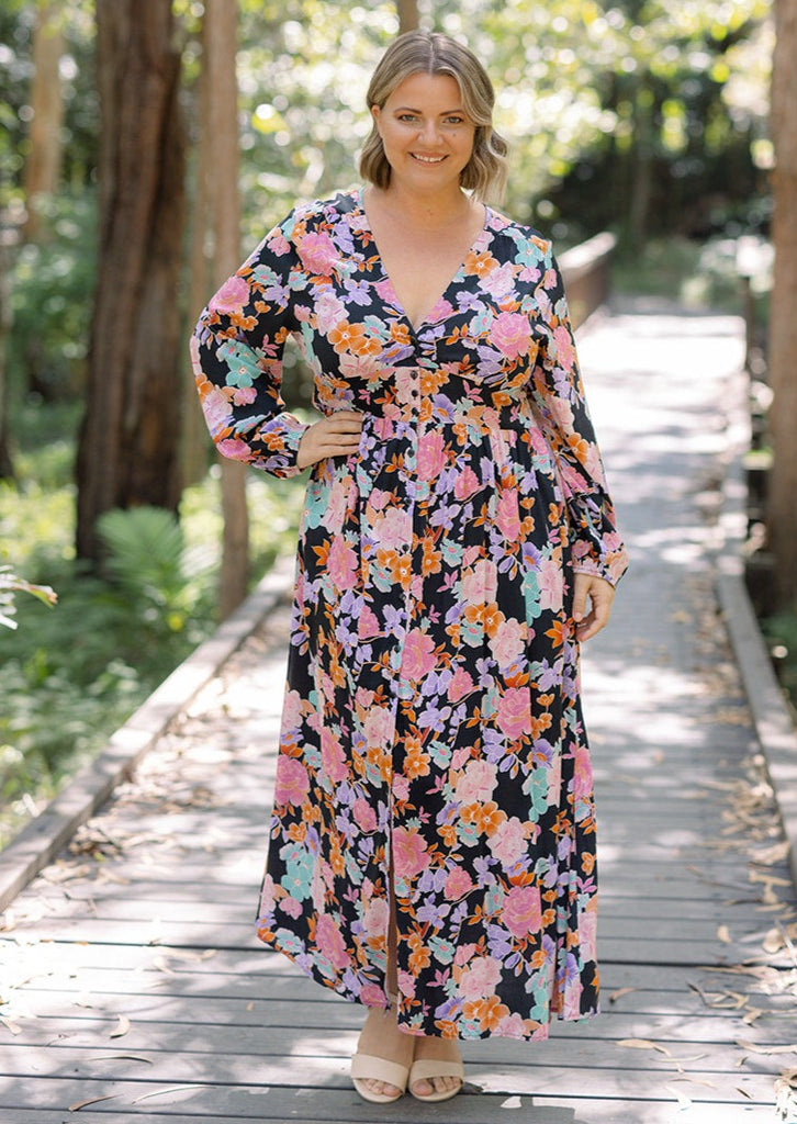 Aliyah crepe floral hotsell maxi dress