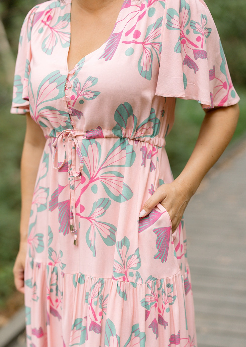 April Maxi Dress in Pink