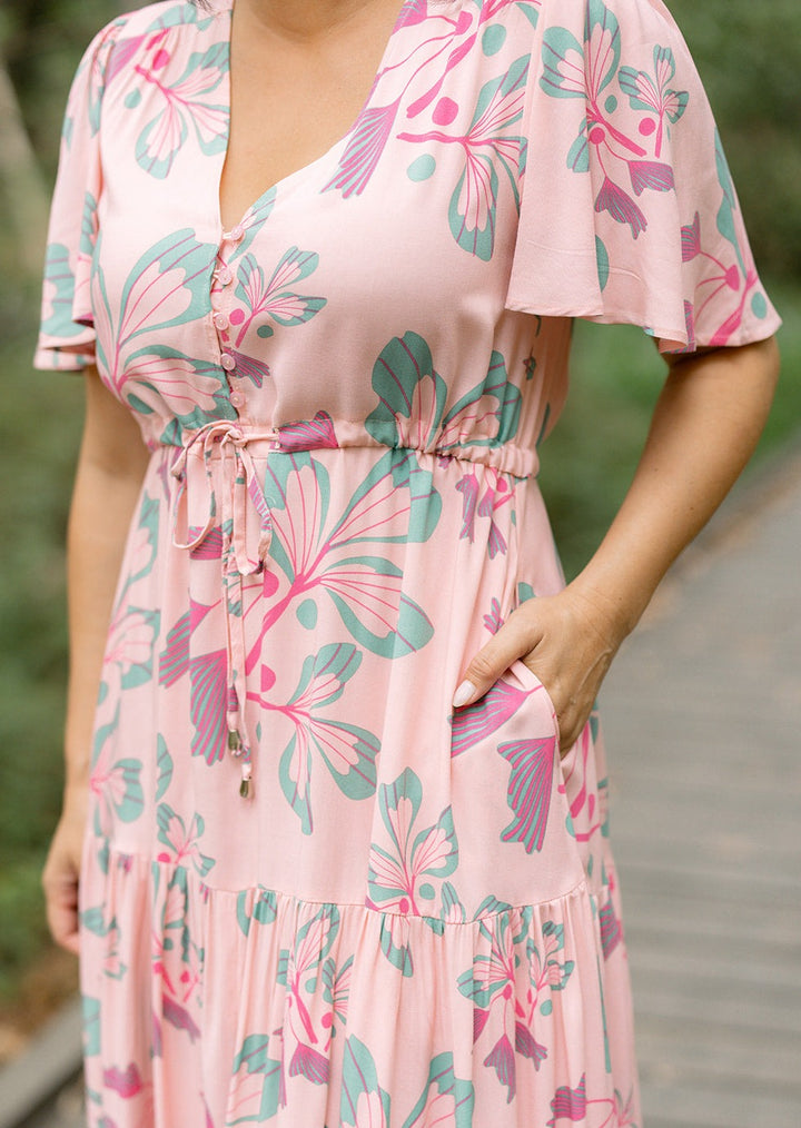 April Maxi Dress in Pink