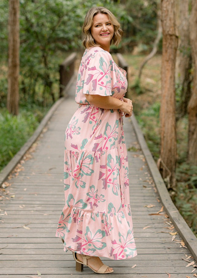 April Maxi Dress in Pink