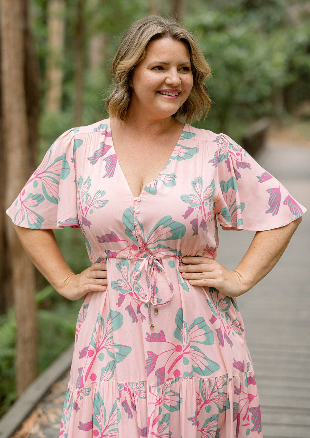April Maxi Dress in Pink