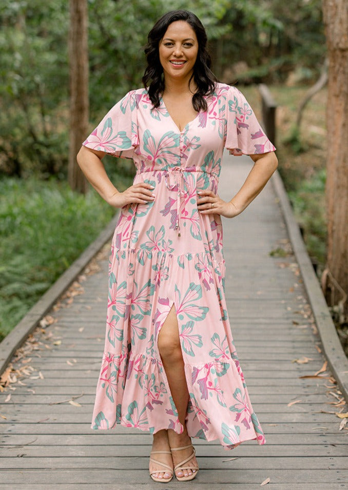 April Maxi Dress in Pink