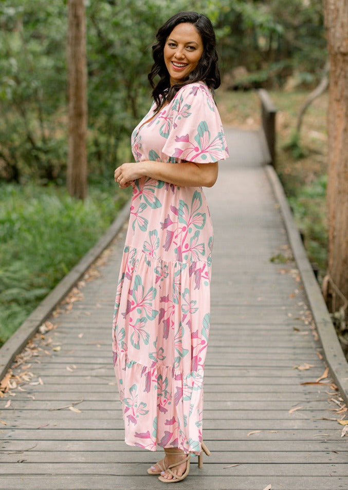 April Maxi Dress in Pink