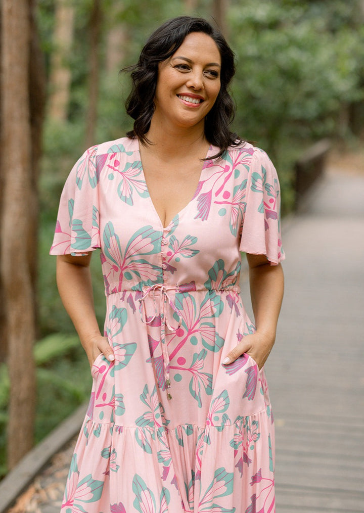 April Maxi Dress in Pink