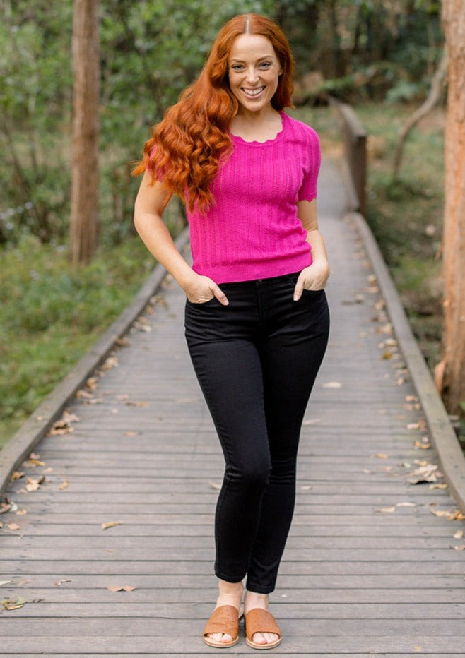 Ella Knit Top in Pink