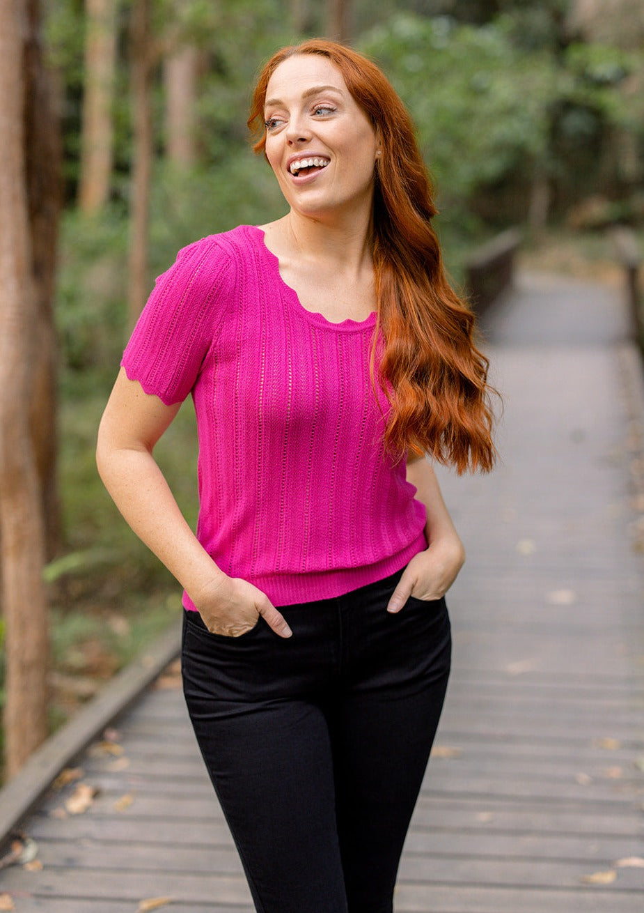 Ella Knit Top in Pink