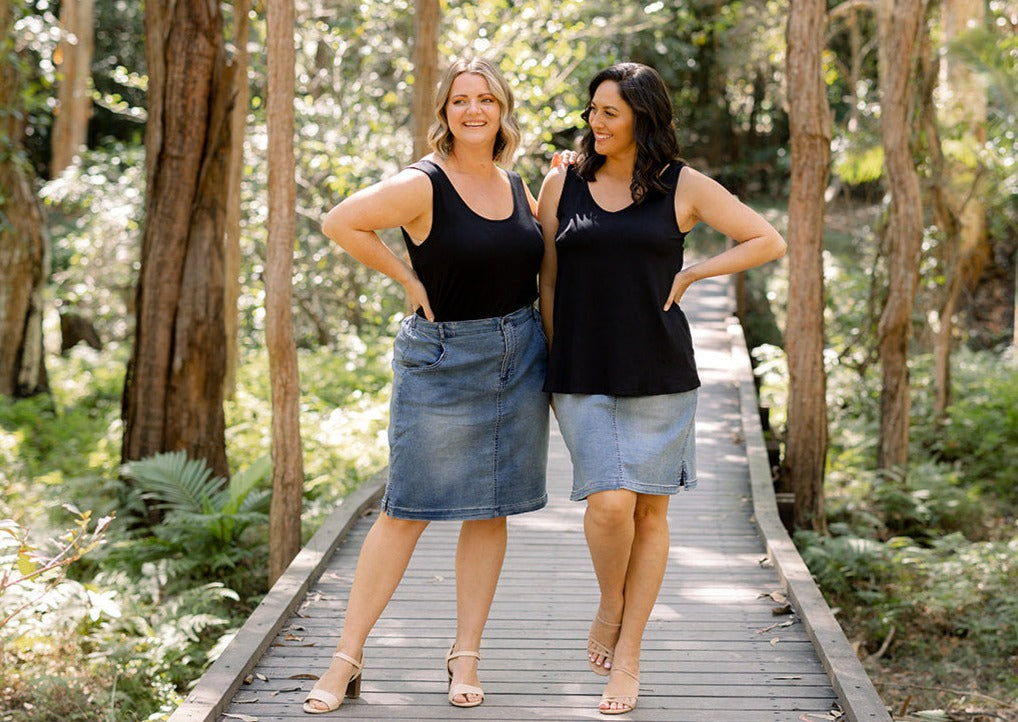 Georgia Denim Skirt in Blue