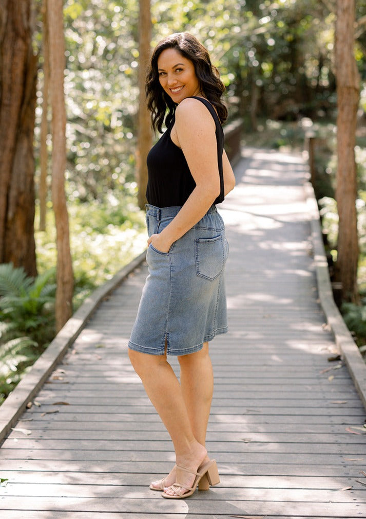 Georgia Denim Skirt in Blue