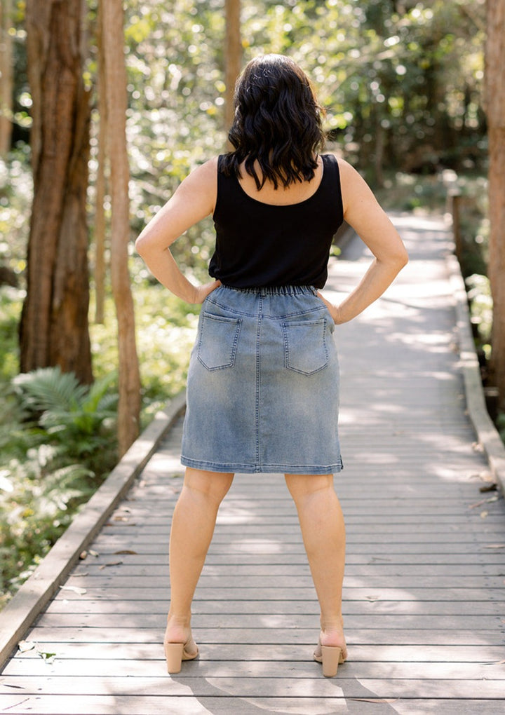 Georgia Denim Skirt in Blue