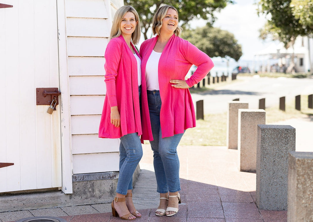 Jasper Swing Cardigan in Hot Pink