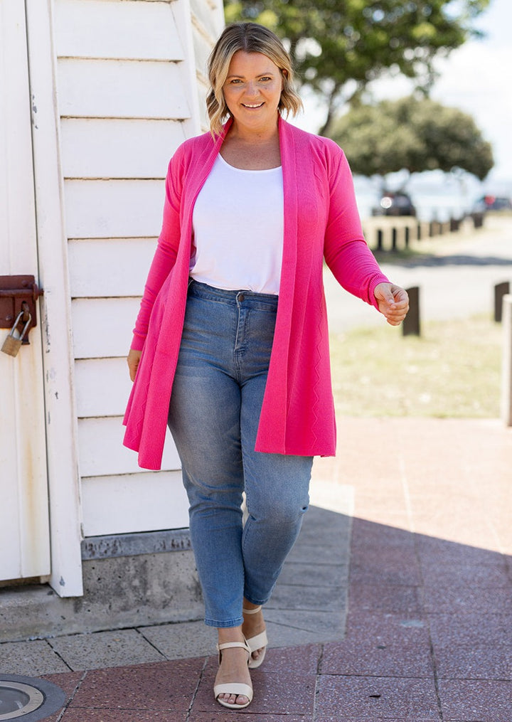 Jasper Swing Cardigan in Hot Pink