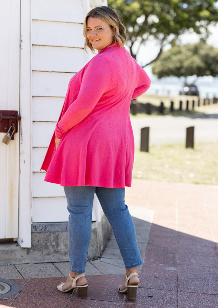 Jasper Swing Cardigan in Hot Pink