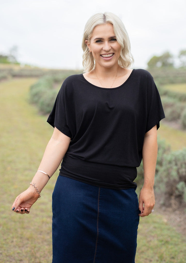 Maui Batwing Tee in Black