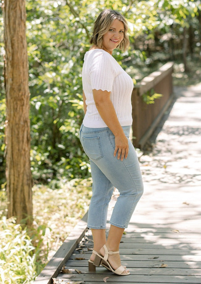 Ella Knit Top in White