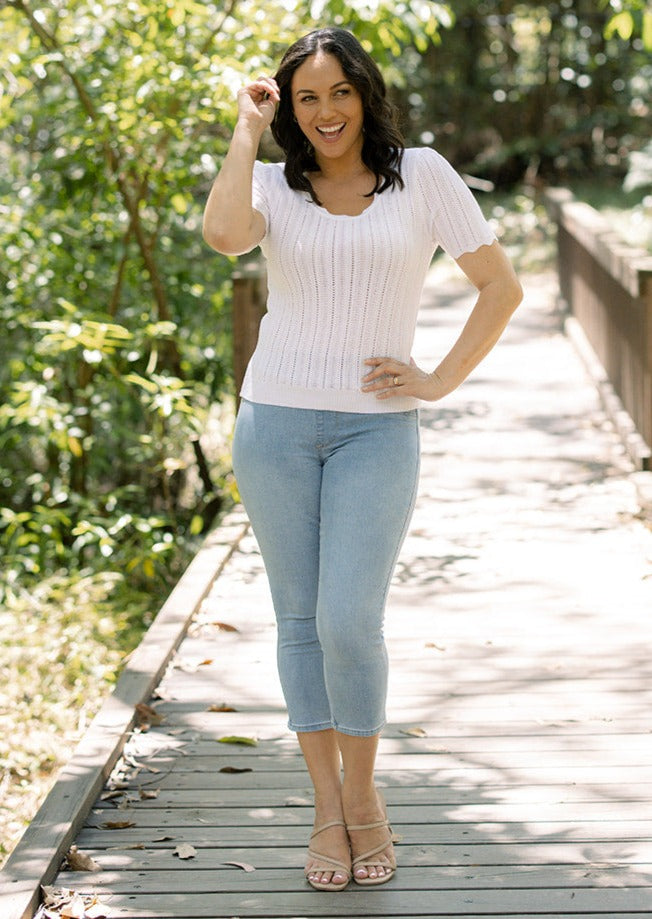 Ella Knit Top in White