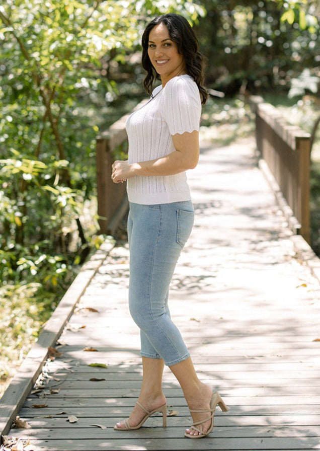 Ella Knit Top in White
